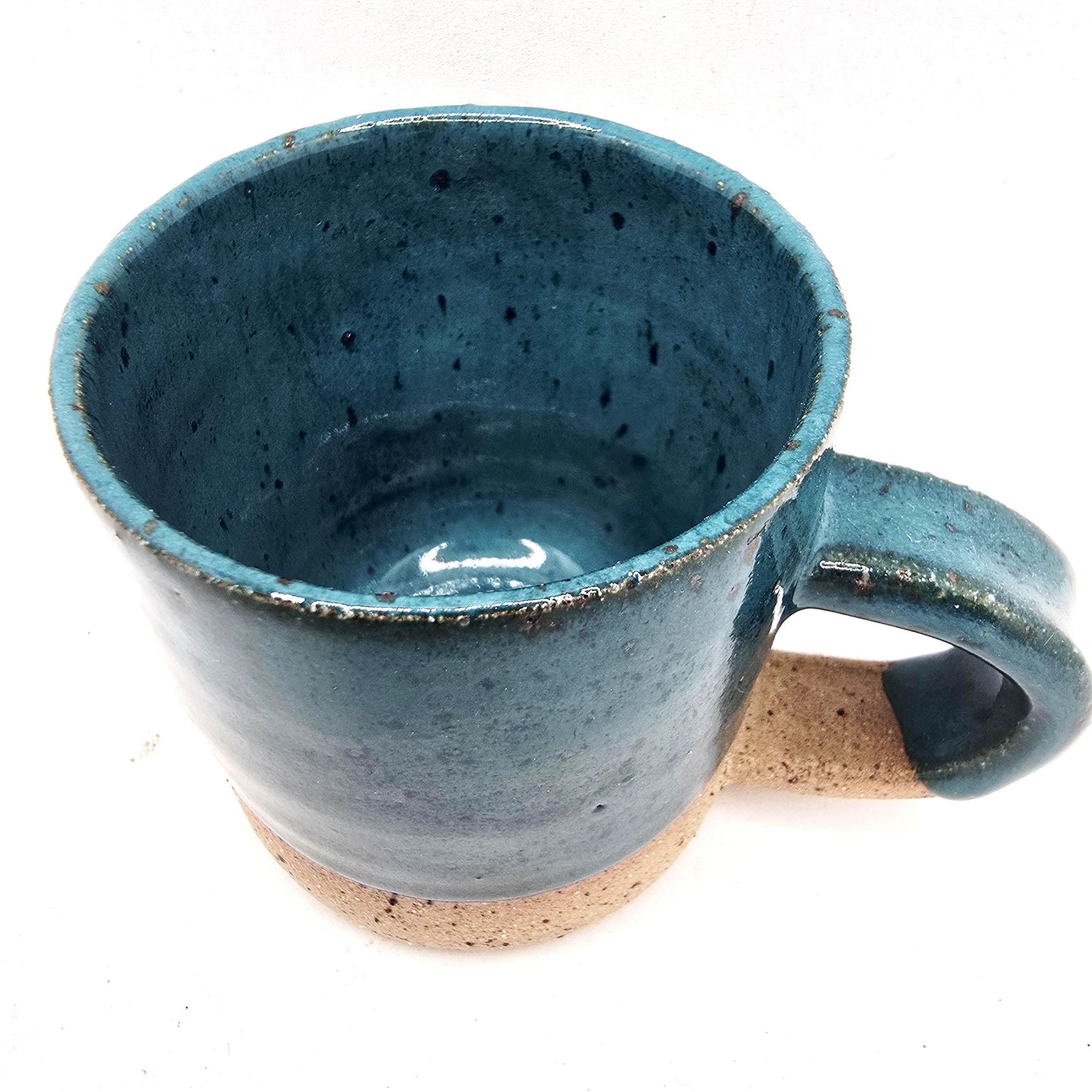 Handmade Ceramic 4oz Tall Double Espresso Mug.  Deep Turquoise Glaze. Toasty Stoneware Pottery