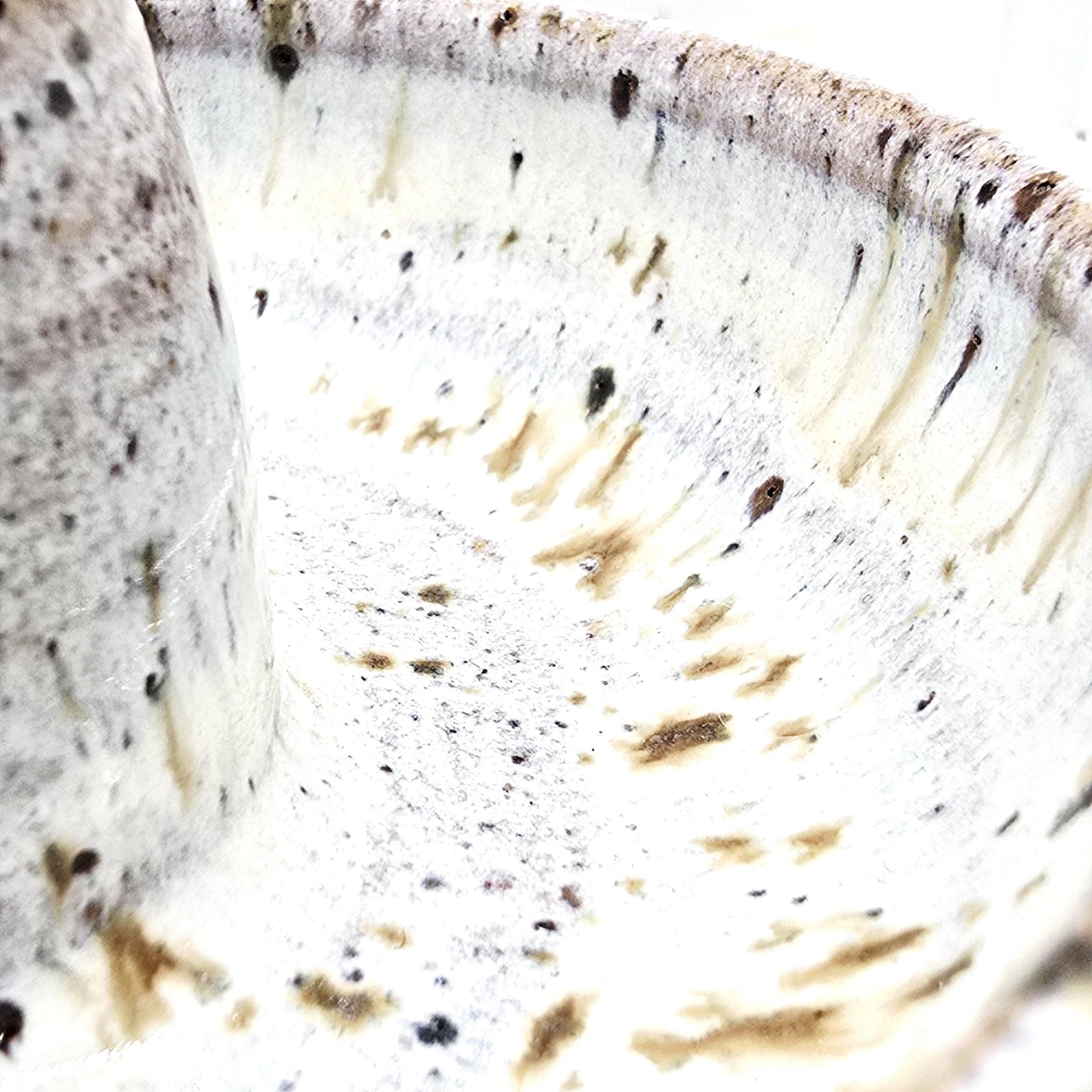 Handmade Stoneware Single Serving Olive Dish / Bowl - Speckled Cream Glaze. Toasty Stoneware Pottery