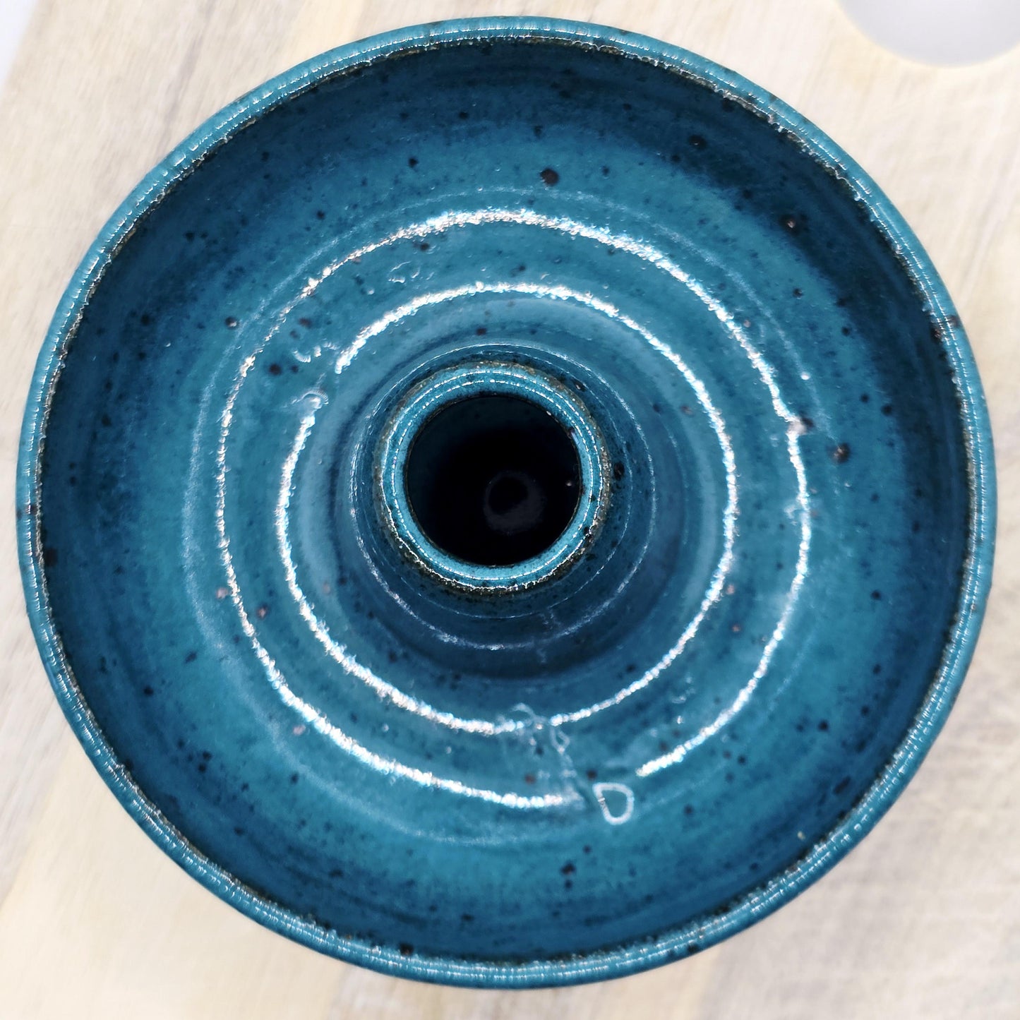 Handmade Stoneware Single Serving Olive Dish / Bowl - Deep Turquoise Blue Glaze. Toasty Stoneware Pottery