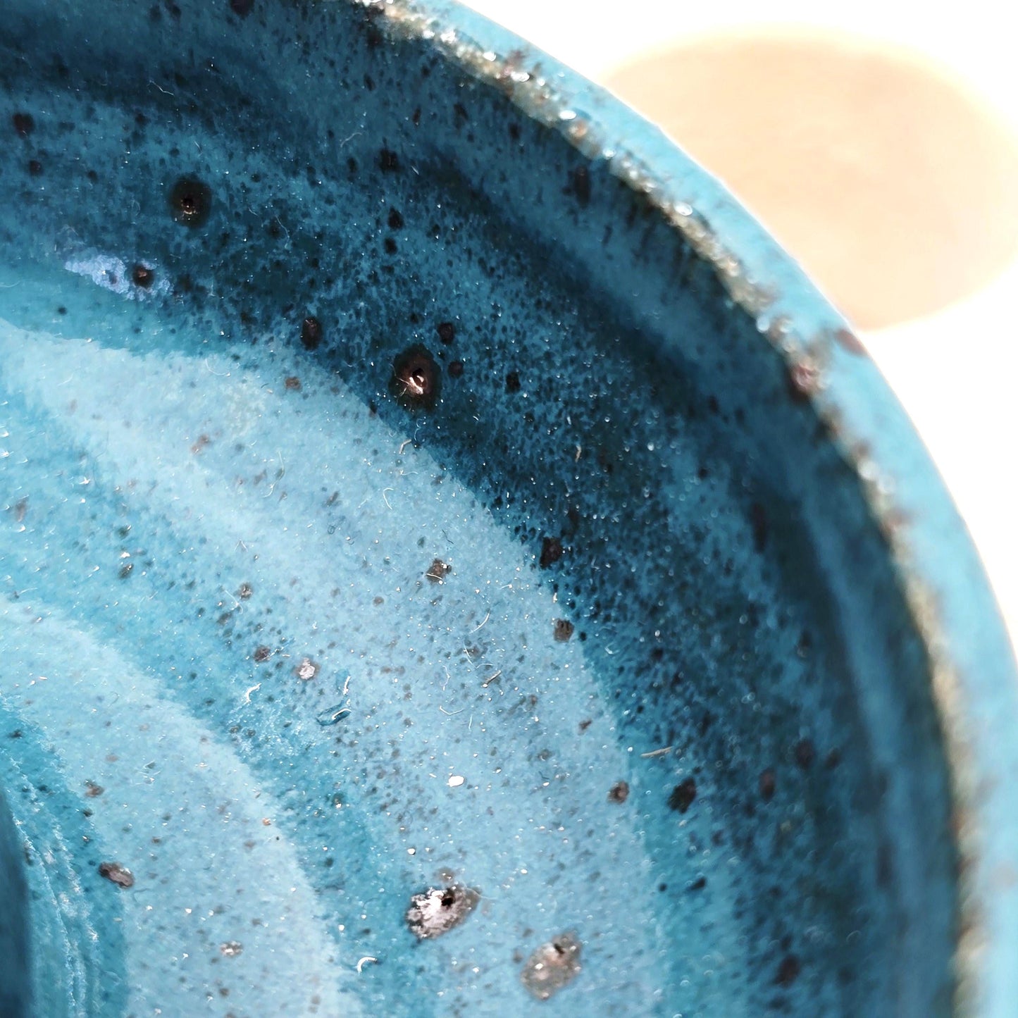 Handmade Stoneware Single Serving Olive Dish / Bowl - Deep Turquoise Blue Glaze. Toasty Stoneware Pottery