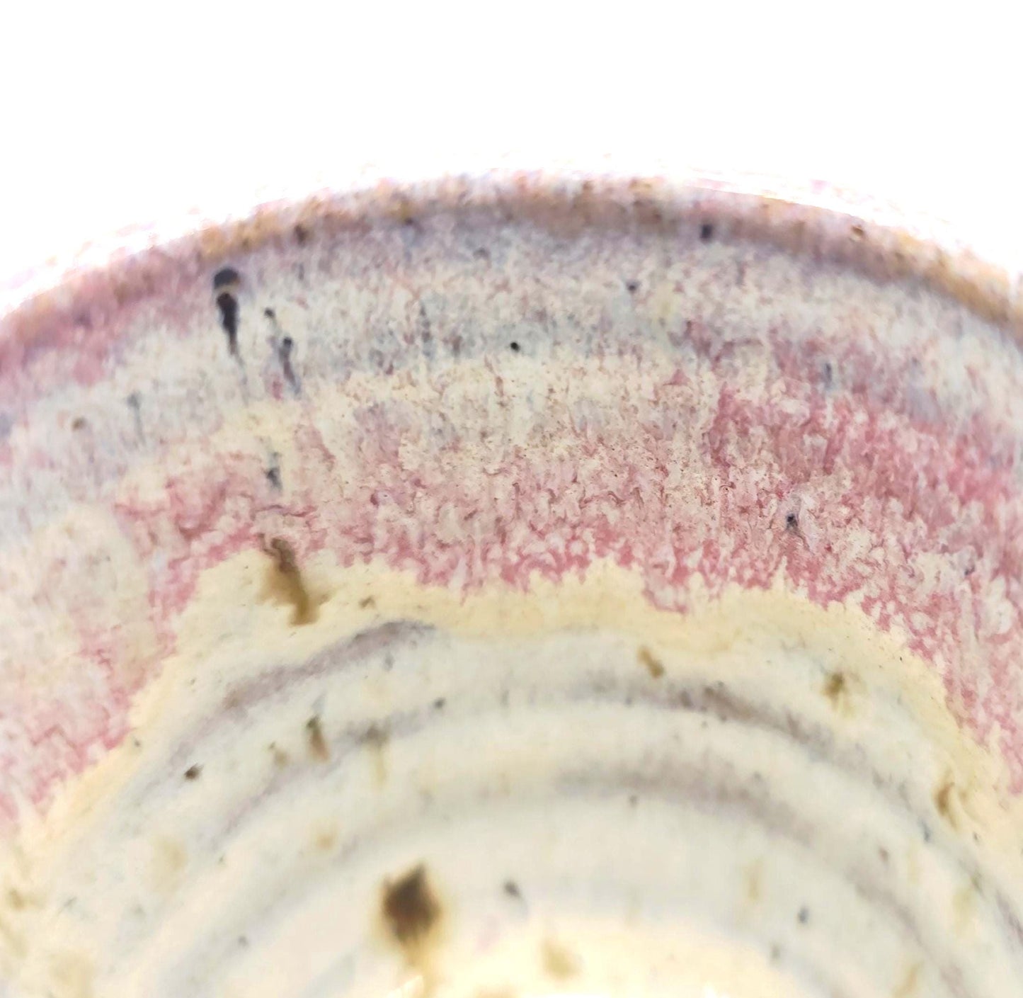 Handmade Stoneware 4oz Double Espresso Mug. Pink & Cream Speckled Glaze. Toasty Stoneware Pottery.