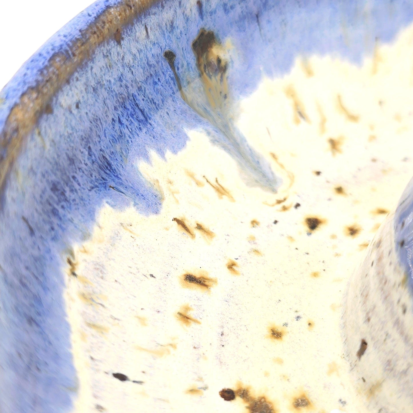 Handmade Stoneware Olive Dish / Bowl - Speckled Lavender Blue and Cream Glaze. Toasty Stoneware Pottery