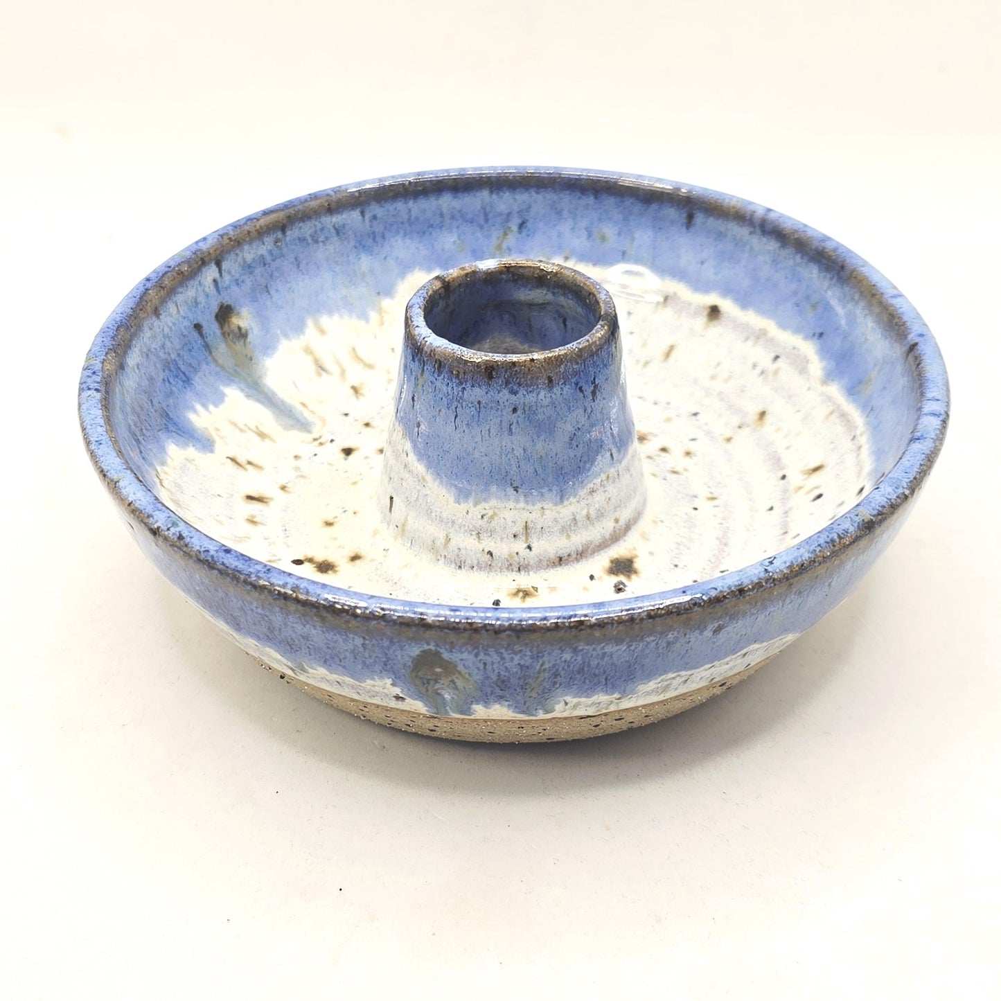 Handmade Stoneware Olive Dish / Bowl - Speckled Lavender Blue and Cream Glaze. Toasty Stoneware Pottery