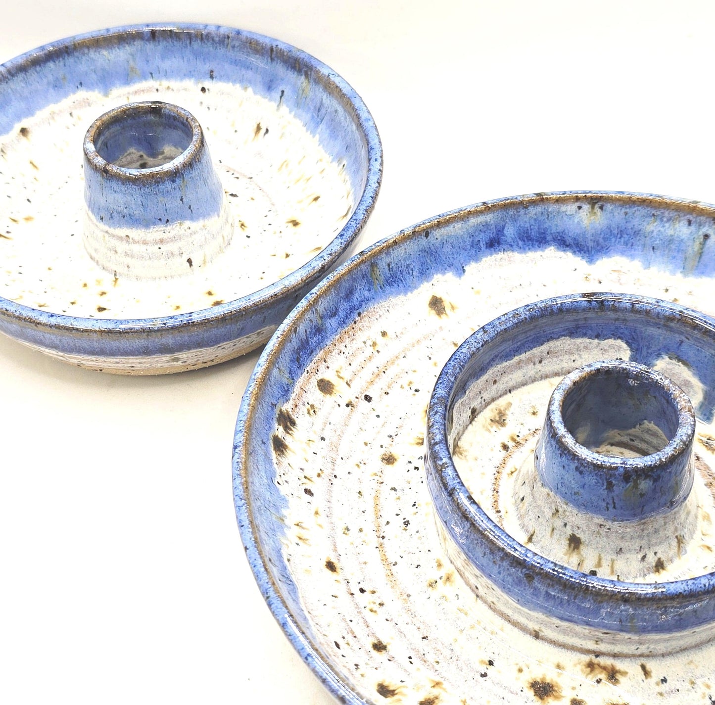 Handmade Stoneware Olive Dish – Speckled Lavender Blue Glaze, Toasty Flecked Clay