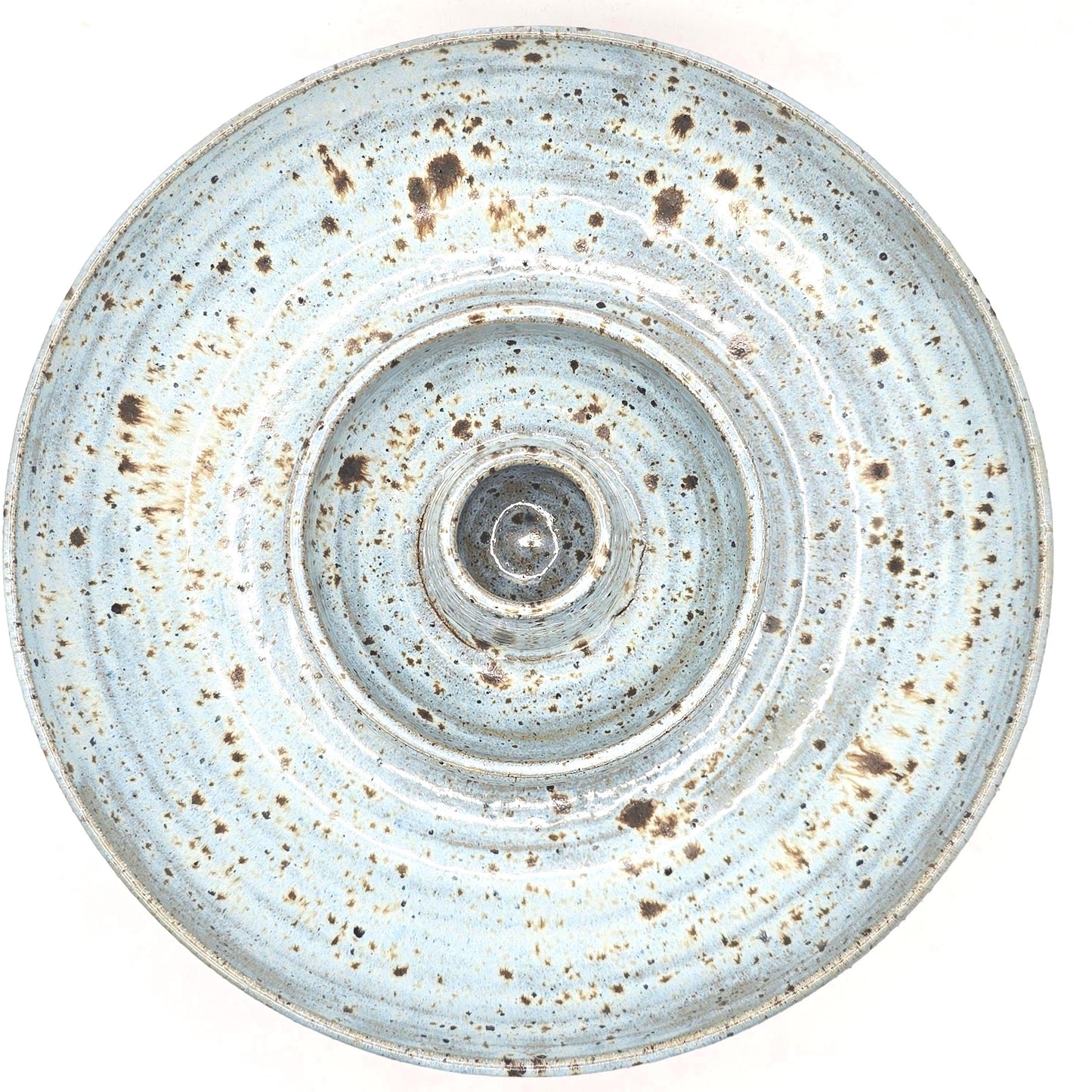 Handmade Ceramic Large Olive Dish / Bowl - Blue Speckled Glaze. Toasty Stoneware Pottery