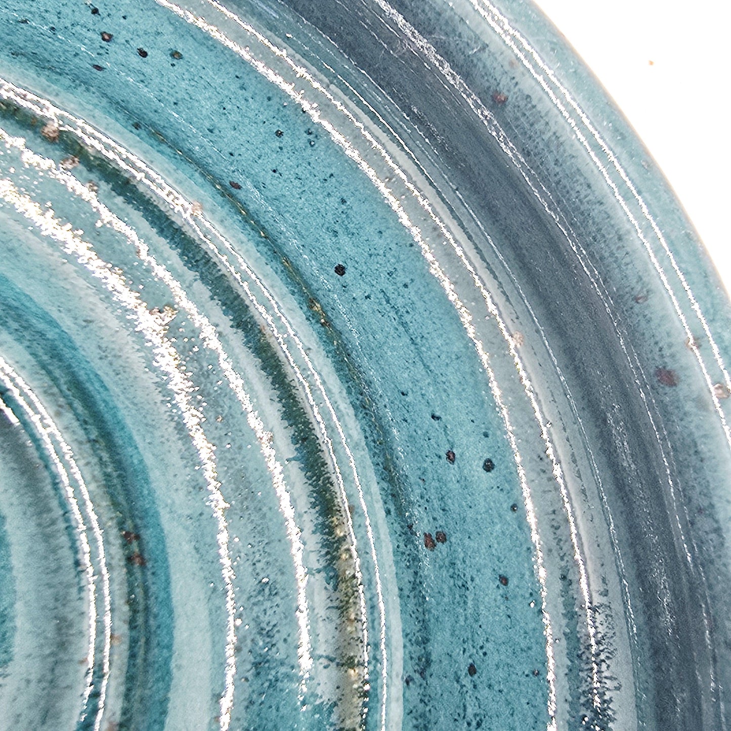 Handmade Ceramic Spoon Rest - Deep Turquoise Blue Speckled Glaze. Toasty Stoneware Pottery