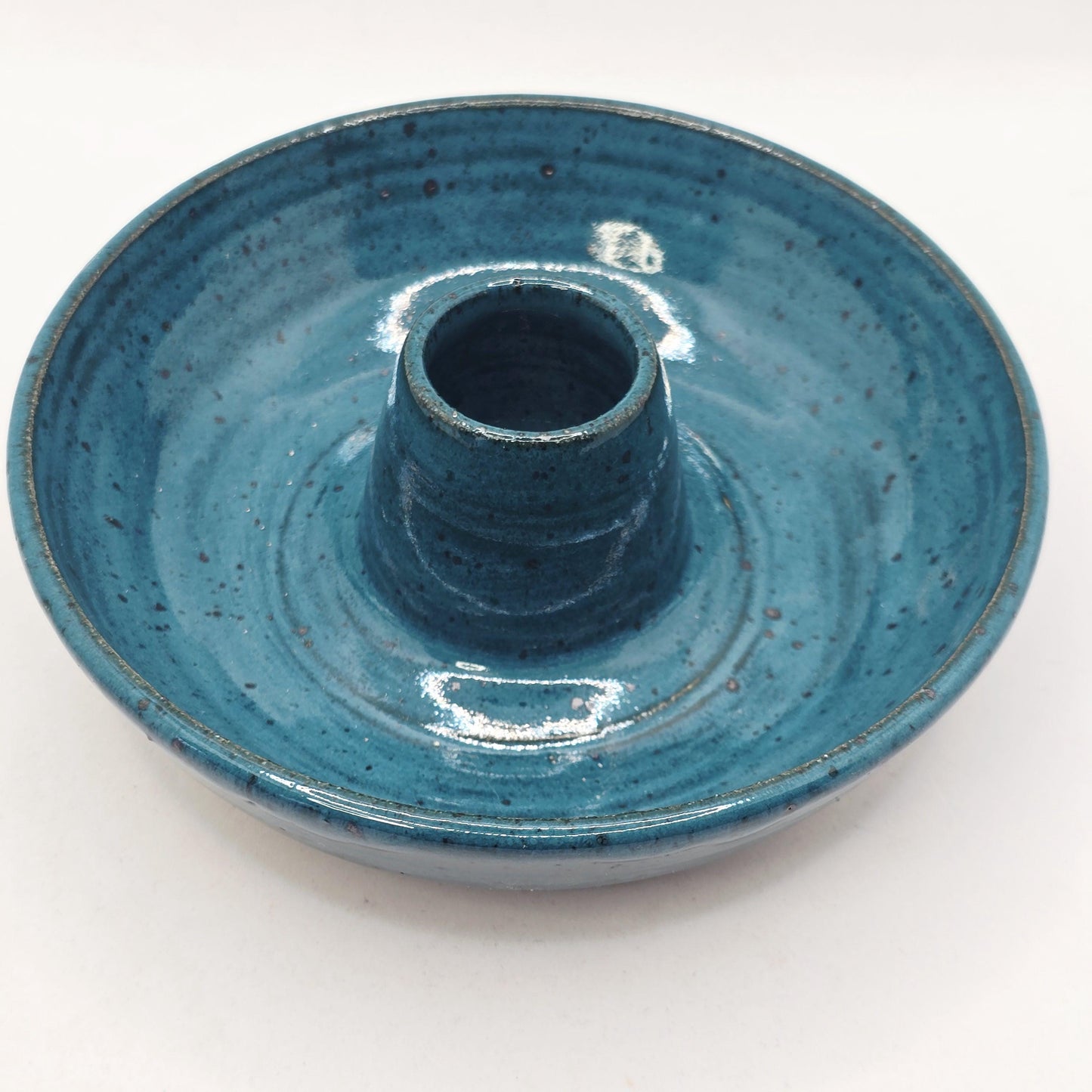 Handmade Stoneware Olive Dish / Bowl - Deep Turquoise Glaze. Toasty Stoneware Pottery