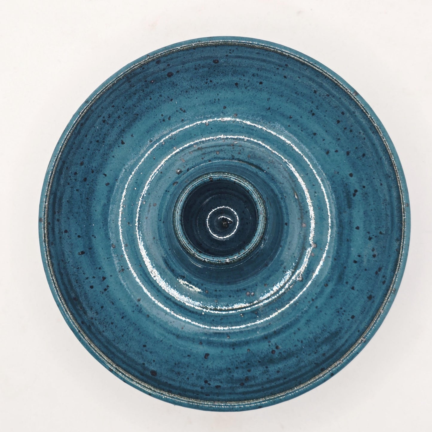 Handmade Stoneware Olive Dish / Bowl - Deep Turquoise Glaze. Toasty Stoneware Pottery