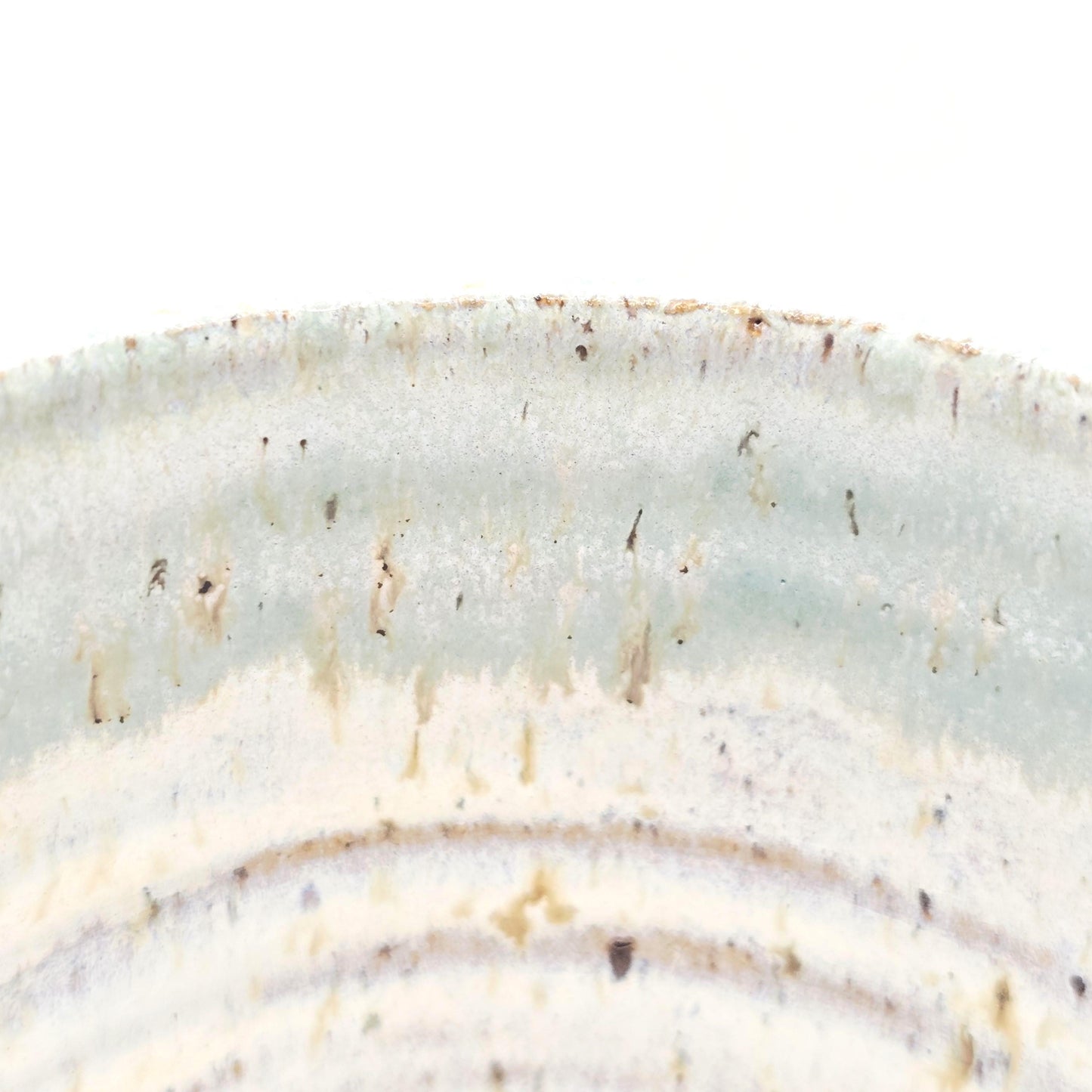 Handmade Ceramic 8oz Tea/Coffee Mug. Pale Sage Green & Cream Speckled Glaze. Toasty Stoneware Pottery.