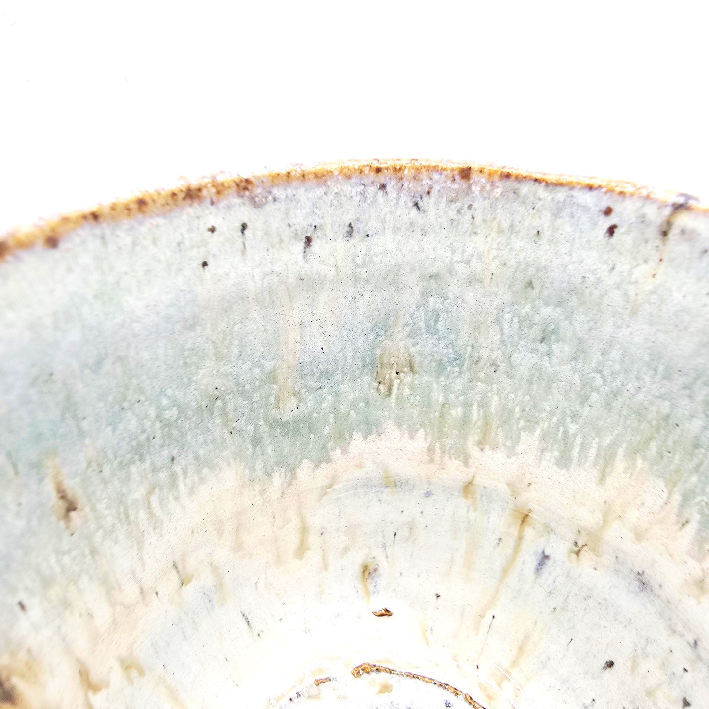 Handmade Ceramic 4oz Tall Double Espresso Mug. Cream & Sage green Speckled Glaze - Toasty Stoneware Pottery