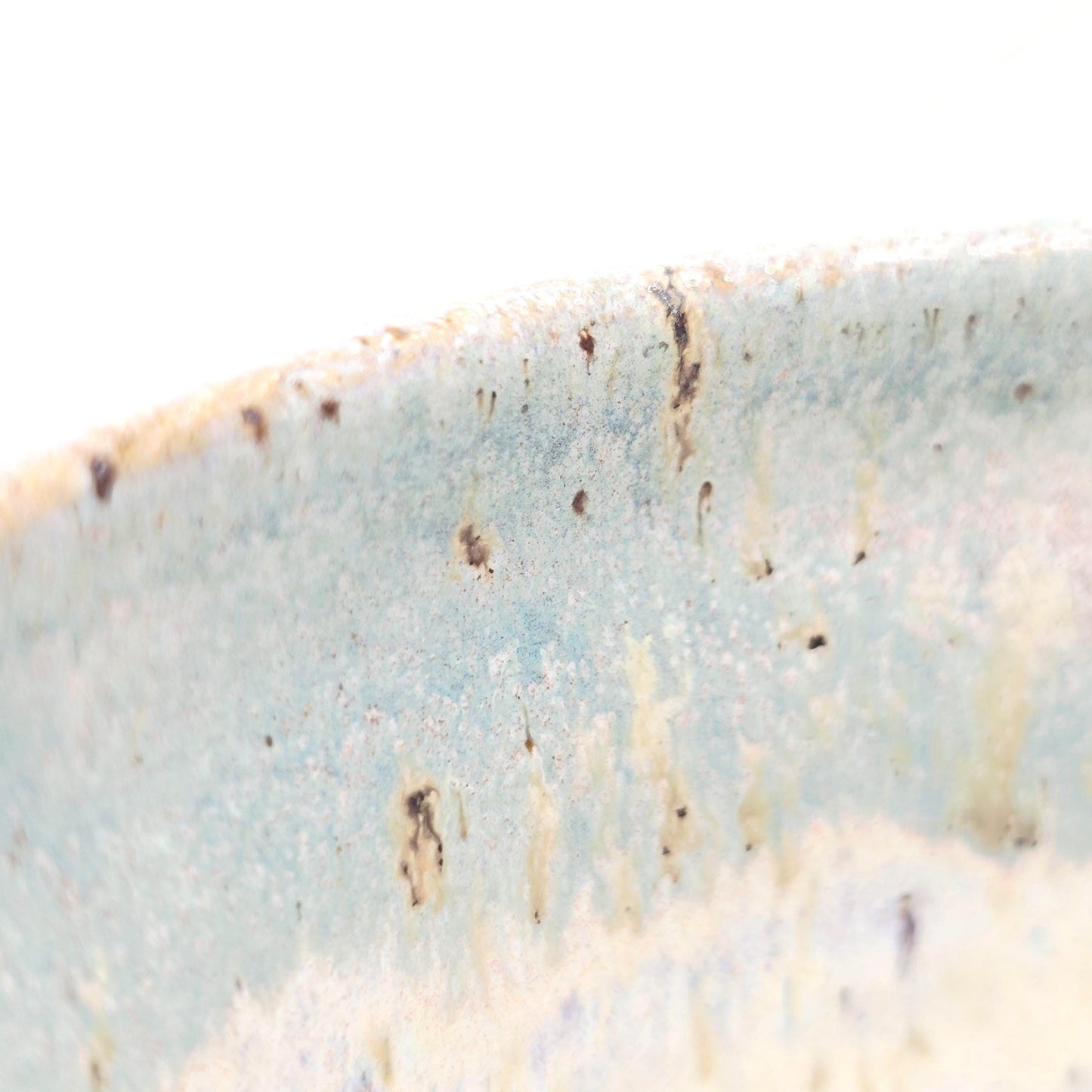Handmade Ceramic Short 8oz Tea/Coffee Mug. Pale Sage Green & Cream Speckled Glaze. Toasty Stoneware Pottery.