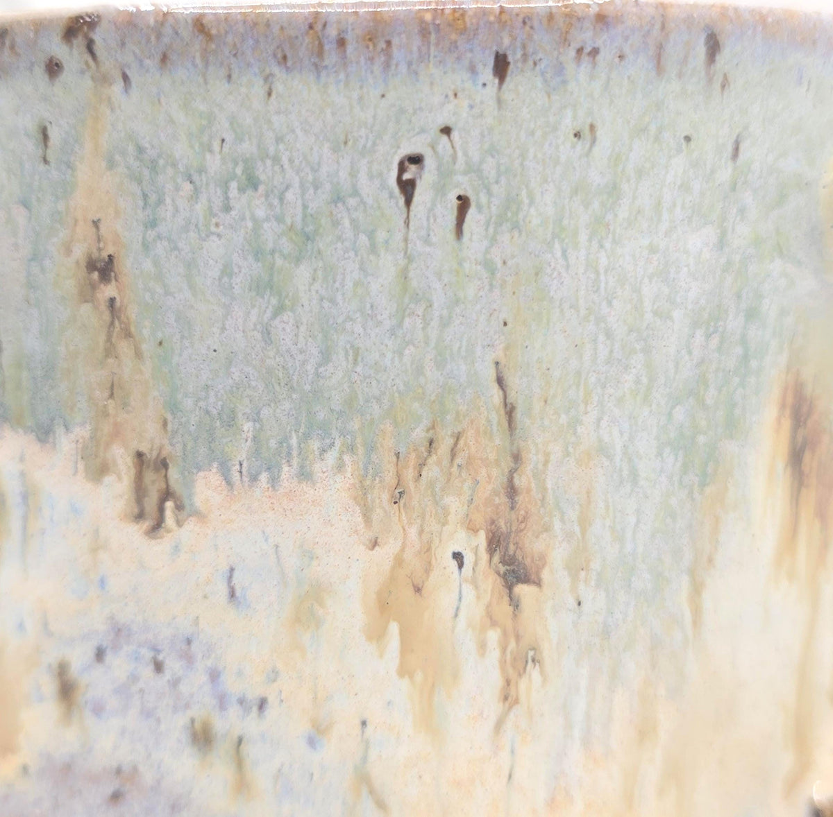 Handmade Ceramic 14oz Cappuccino Mug. Pale Sage Green & Cream Speckled Glaze. Toasty Stoneware Pottery.
