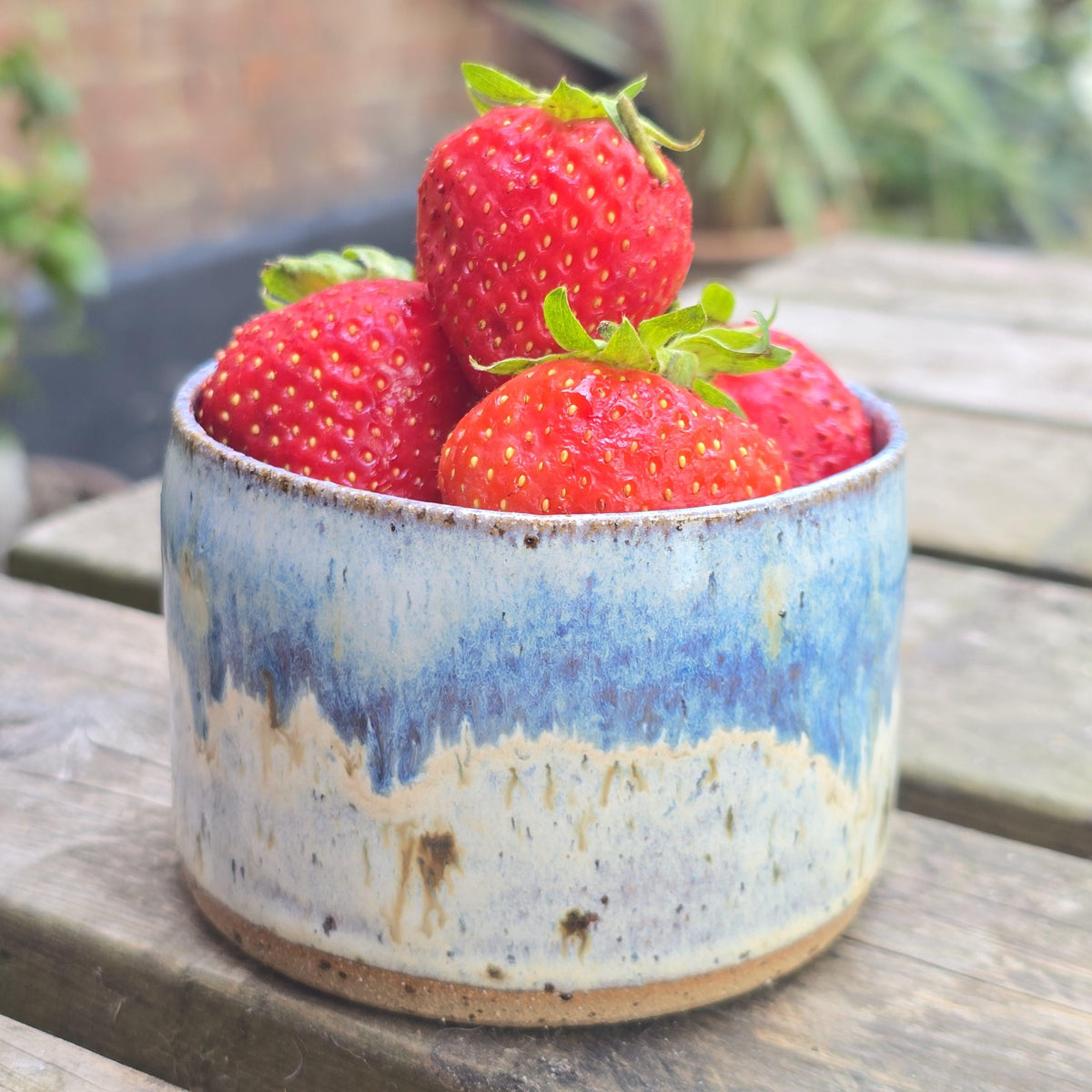 Handmade Ceramic Ramekin Dish Speckled Cream & Green Glaze, Toasty Stoneware Pottery (6cm)