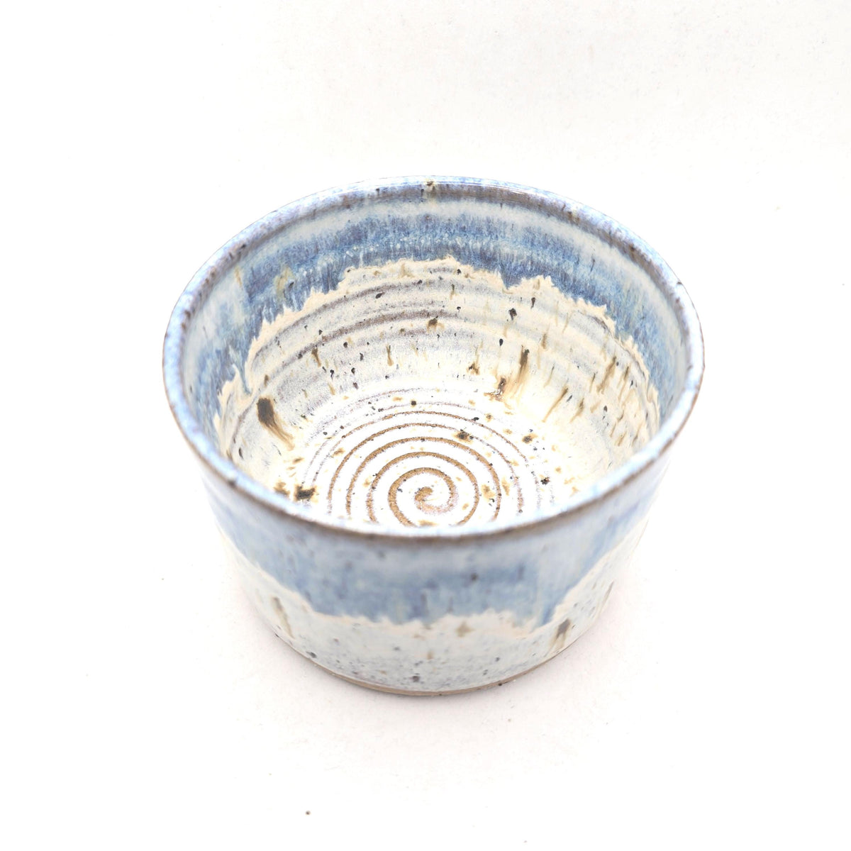 Handmade Ceramic Ramekin Dish Speckled Cream & Green Glaze, Toasty Stoneware Pottery (6cm)
