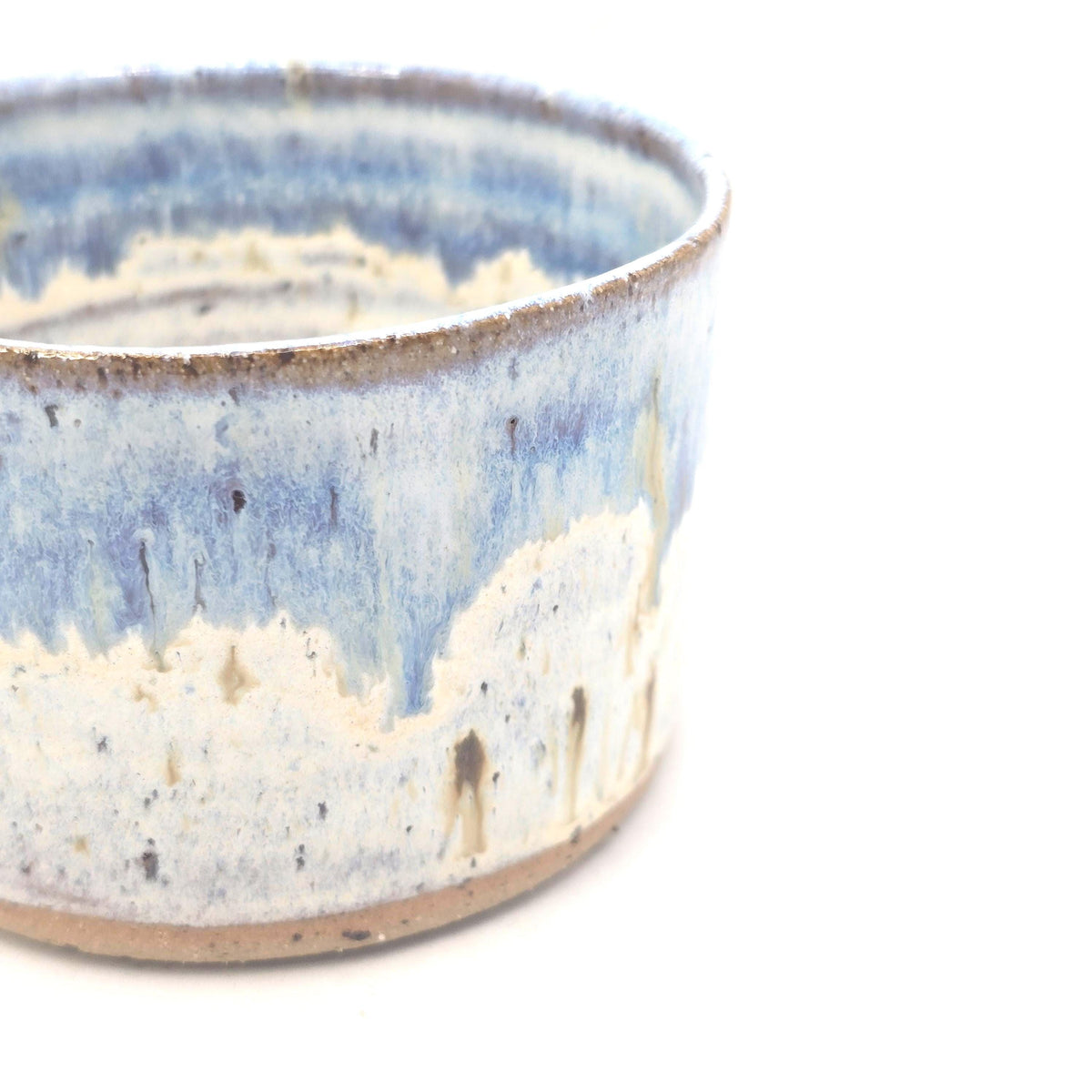 Handmade Ceramic Ramekin Dish Speckled Cream & Green Glaze, Toasty Stoneware Pottery (6cm)