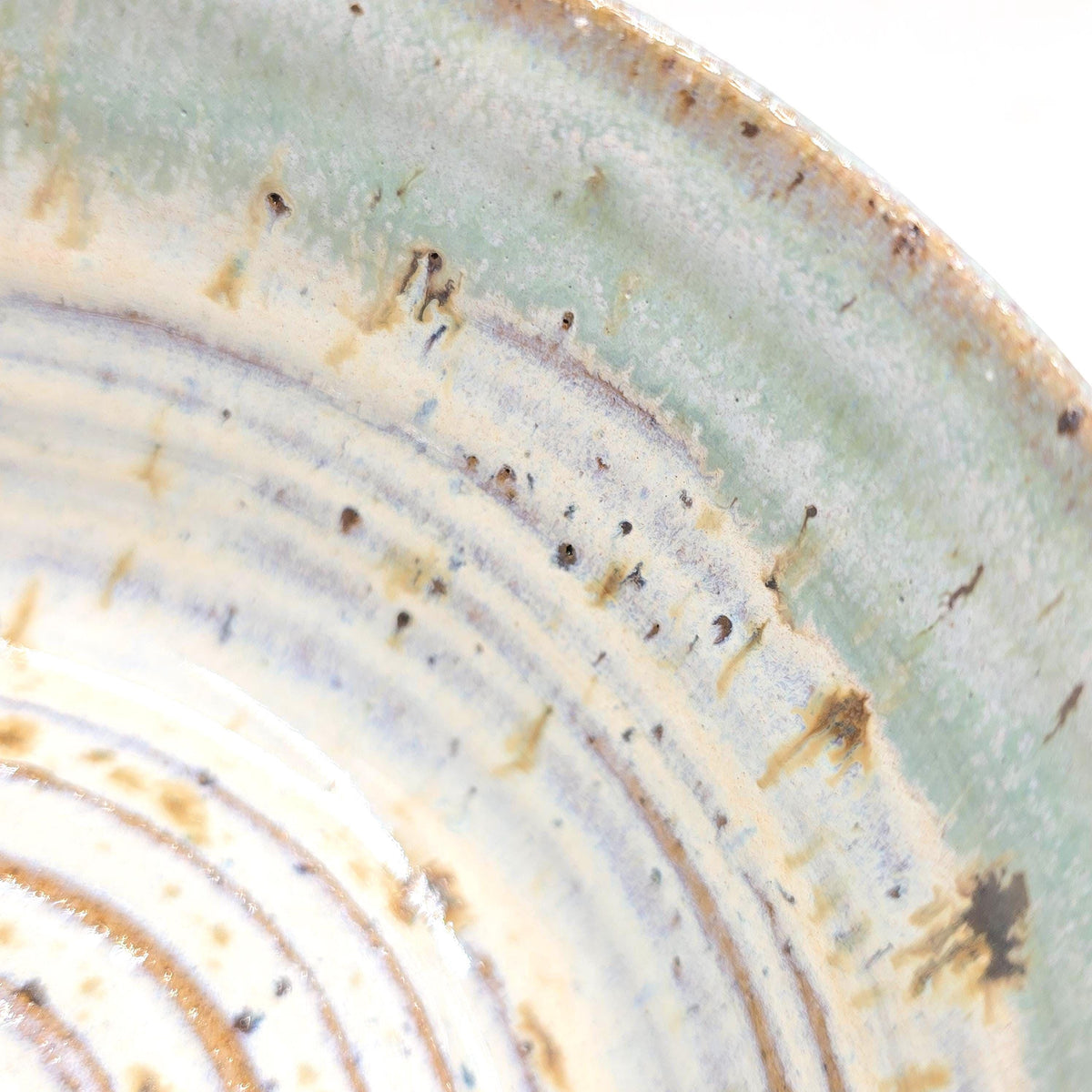 Handmade Ceramic 14oz Cappuccino Mug. Pale Sage Green & Cream Speckled Glaze. Toasty Stoneware Pottery.