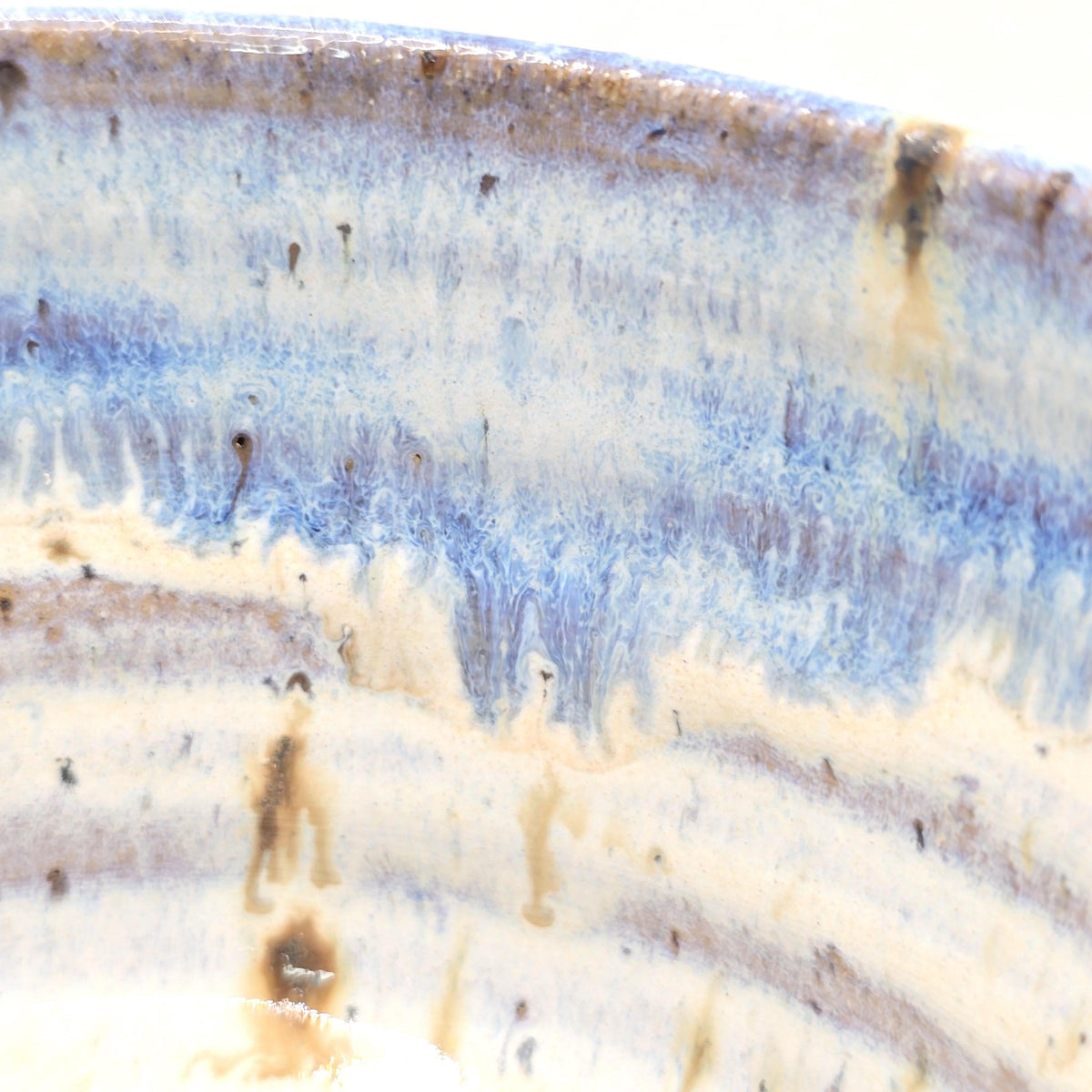 Handmade Ceramic 14oz Cappuccino Mug. Blue & Cream Speckled Glaze. Speckled Stoneware Pottery.