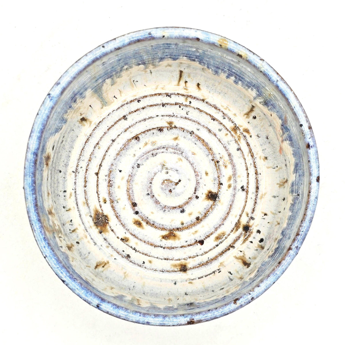 Handmade Ceramic Ramekin Dish Speckled Cream & Blue Glaze, Toasty Stoneware Pottery (5cm)