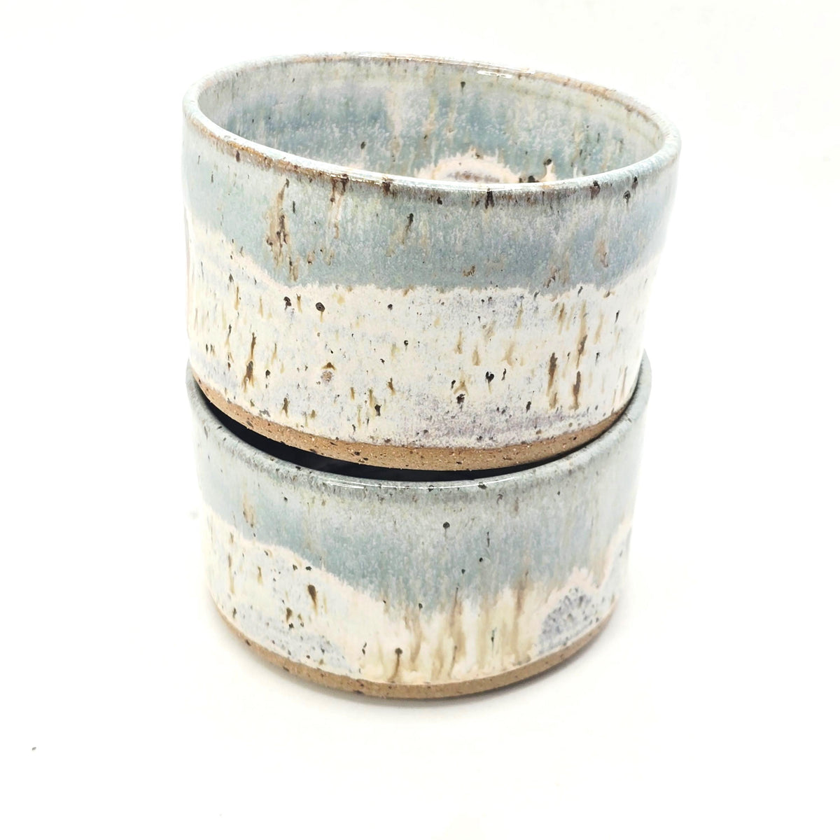 Handmade Ceramic Ramekin Dish Speckled Cream & Sage Green Glaze, Toasty Stoneware Pottery (5cm)