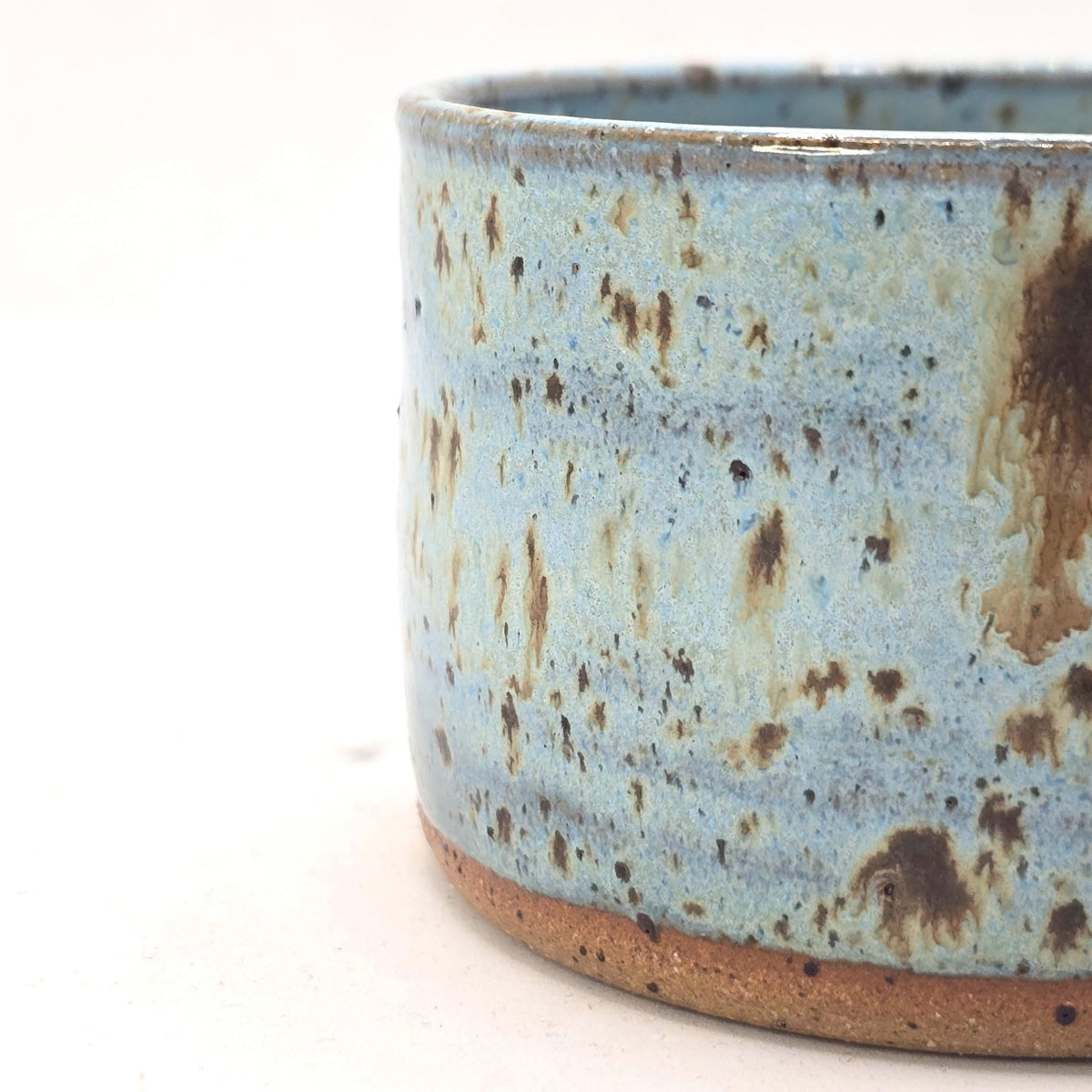 Handmade Ceramic Ramekin Dish Blue Speckled Glaze, Toasty Stoneware Pottery (5cm)