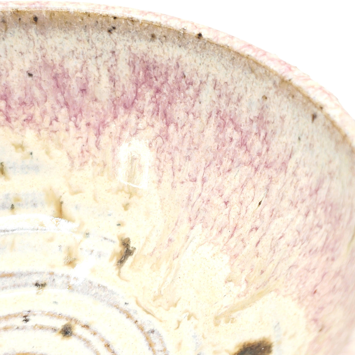 Handmade Ceramic Condiment Bowl / Trinket Dish, Cream & Pink Glaze, Toasty Stoneware Pottery