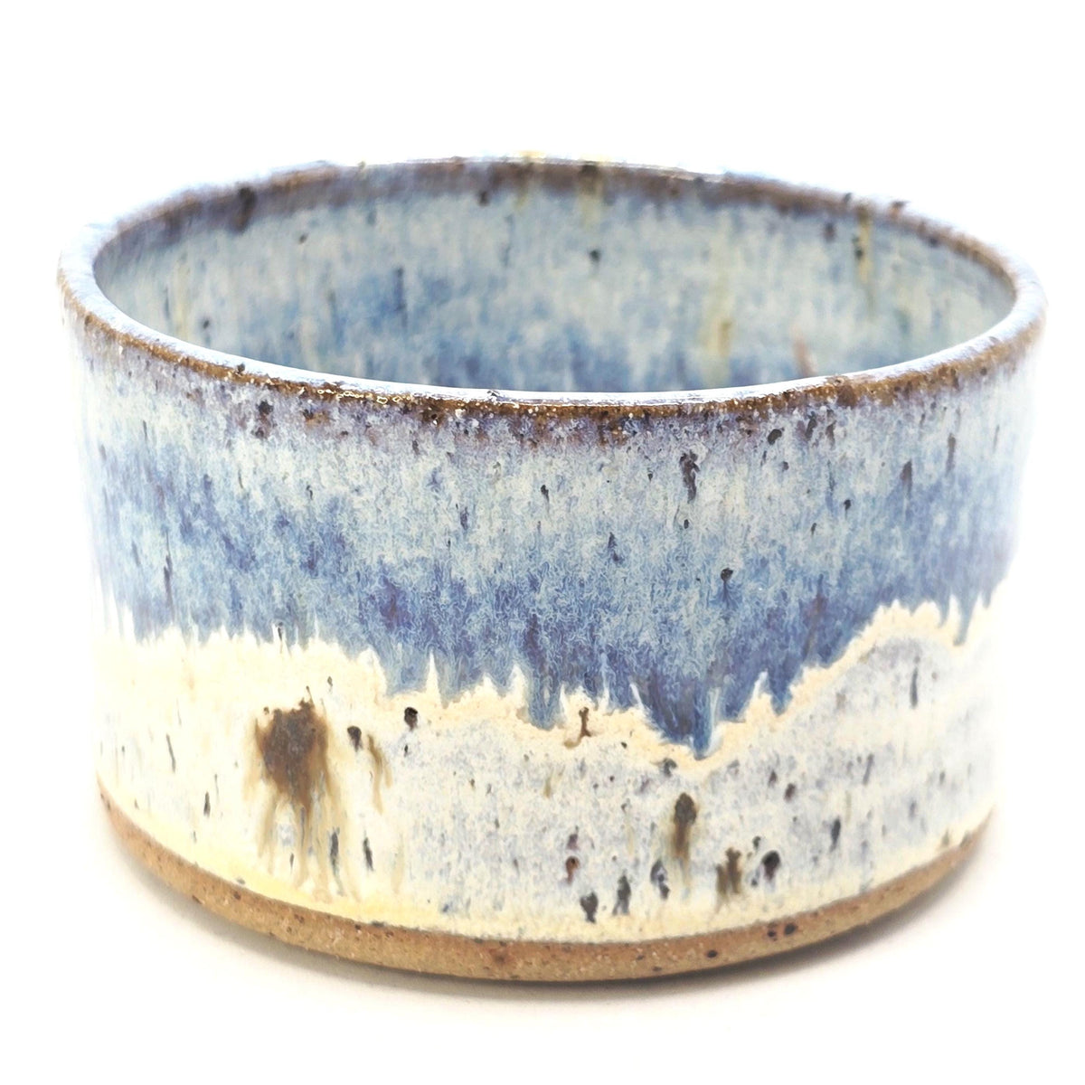 Handmade Ceramic Ramekin Dish Speckled Cream & Blue Glaze, Toasty Stoneware Pottery (5cm)