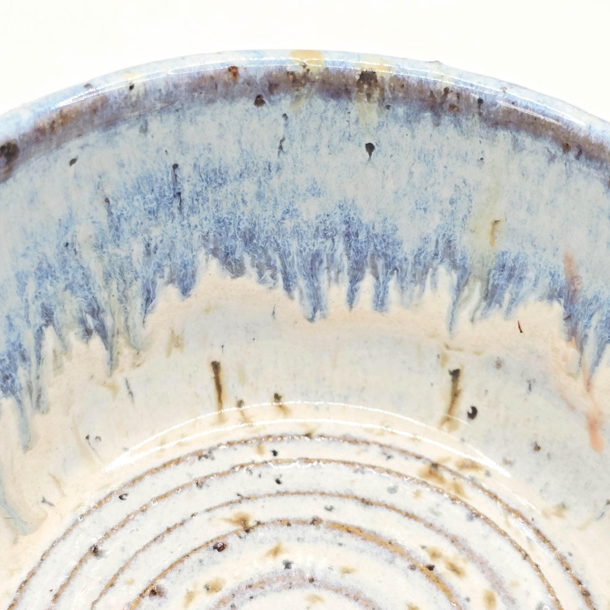 Handmade Ceramic Ramekin Dish Speckled Cream & Blue Glaze, Toasty Stoneware Pottery (5cm)