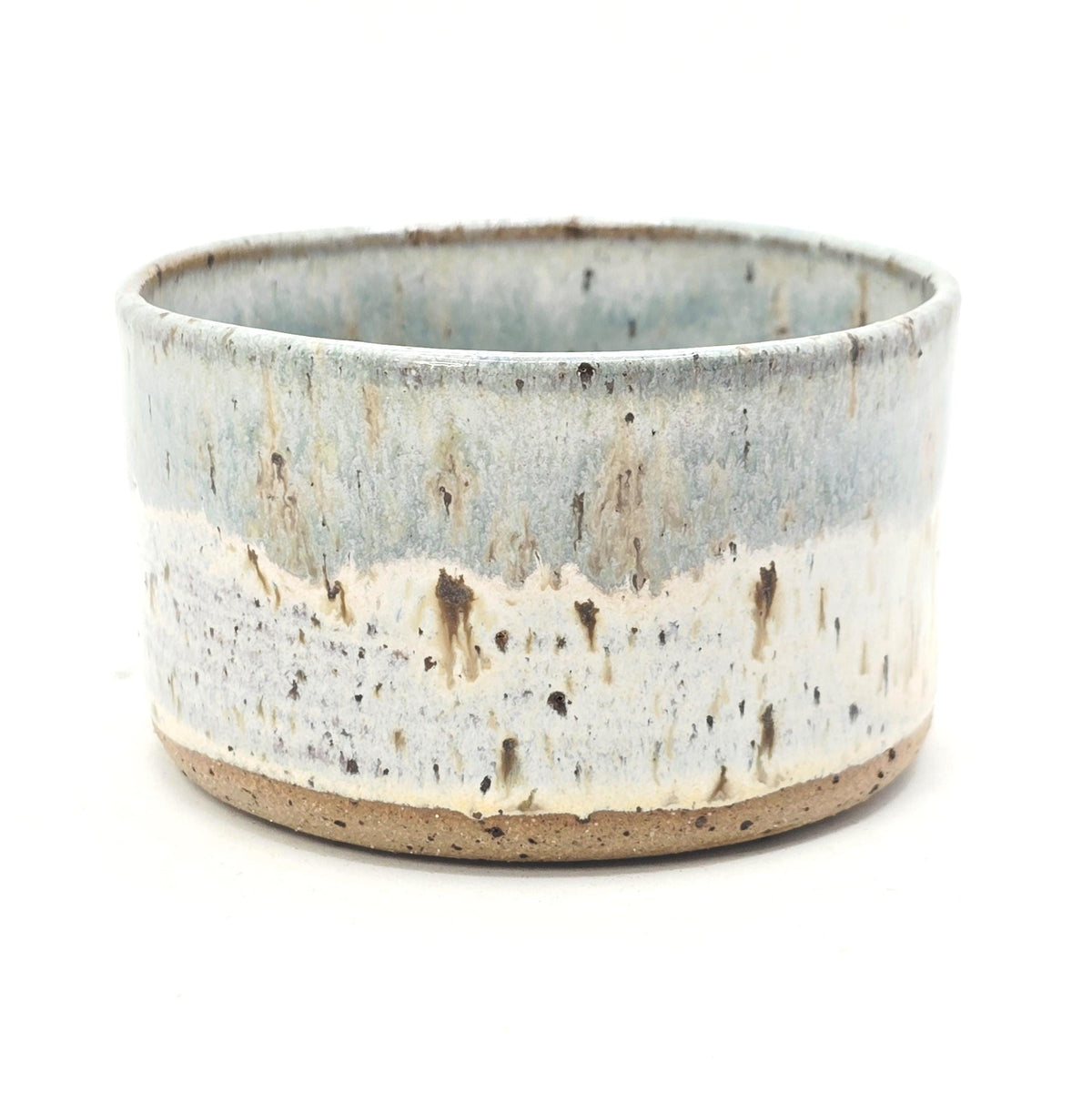 Handmade Ceramic Ramekin Dish Speckled Cream & Sage Green Glaze, Toasty Stoneware Pottery (5cm)