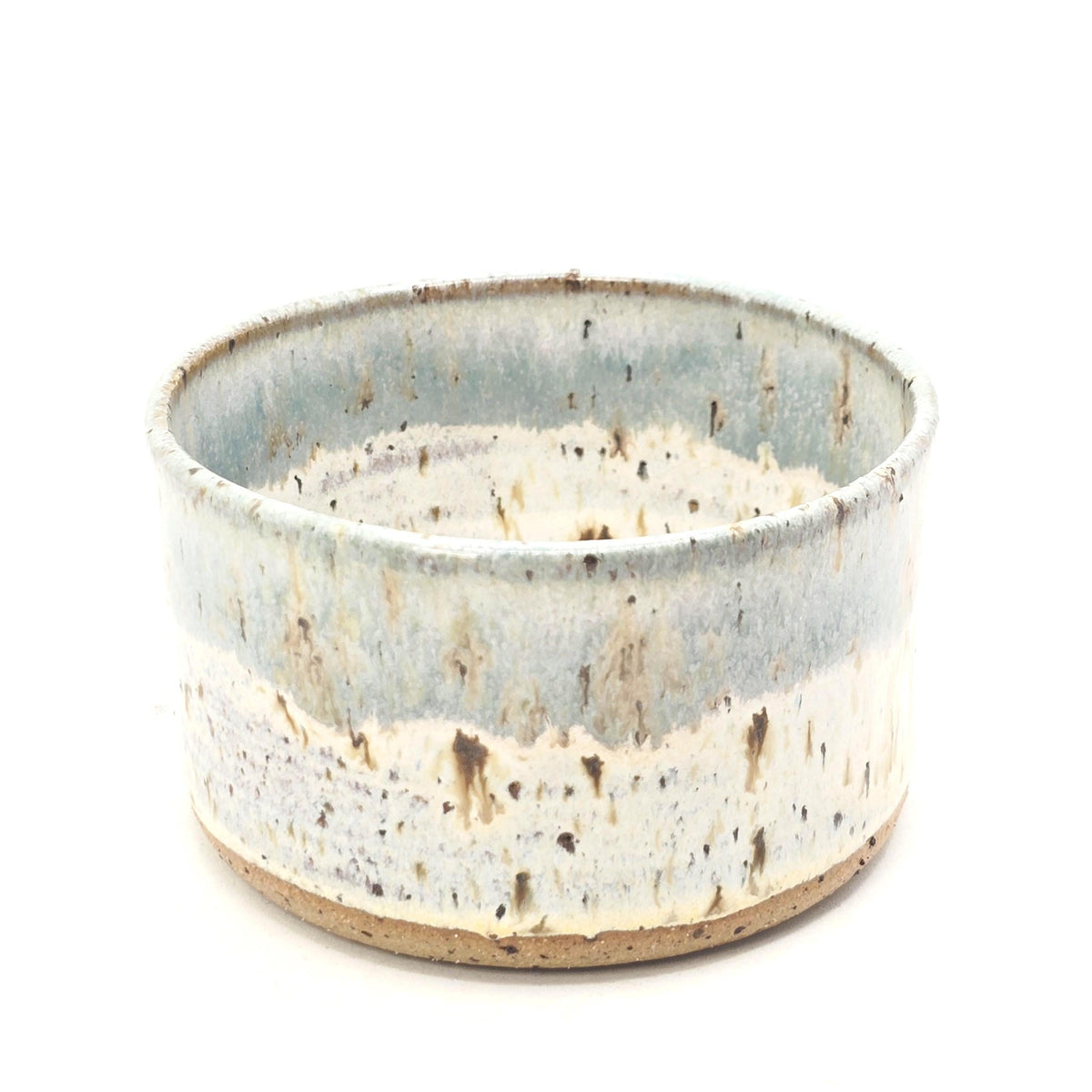 Handmade Ceramic Ramekin Dish Speckled Cream & Sage Green Glaze, Toasty Stoneware Pottery (5cm)