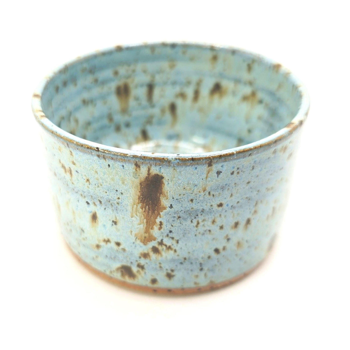 Handmade Ceramic Ramekin Dish Blue Speckled Glaze, Toasty Stoneware Pottery (5cm)