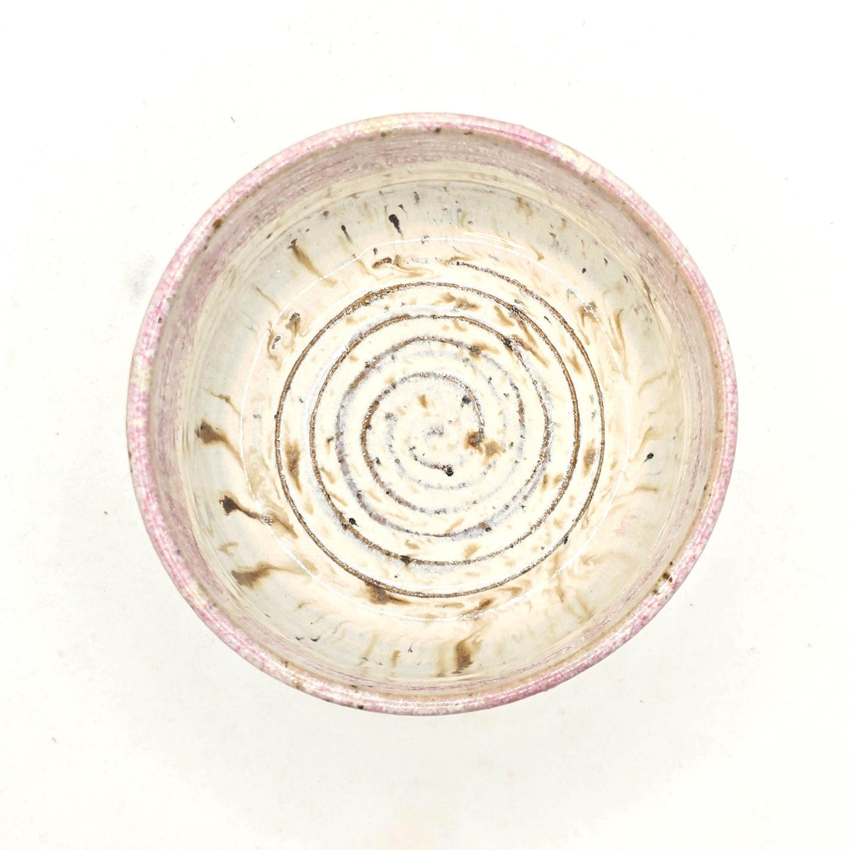 Handmade Ceramic Ramekin Dish Speckled Cream & Pink Glaze, Toasty Stoneware Pottery