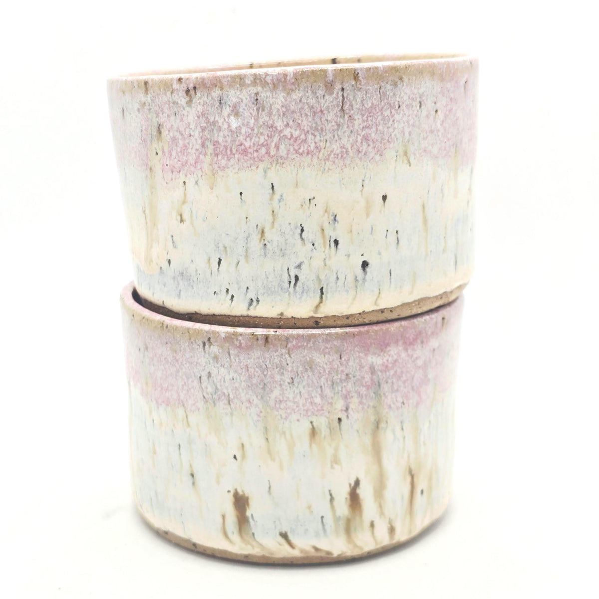 Handmade Ceramic Ramekin Dish Speckled Cream & Pink Glaze, Toasty Stoneware Pottery