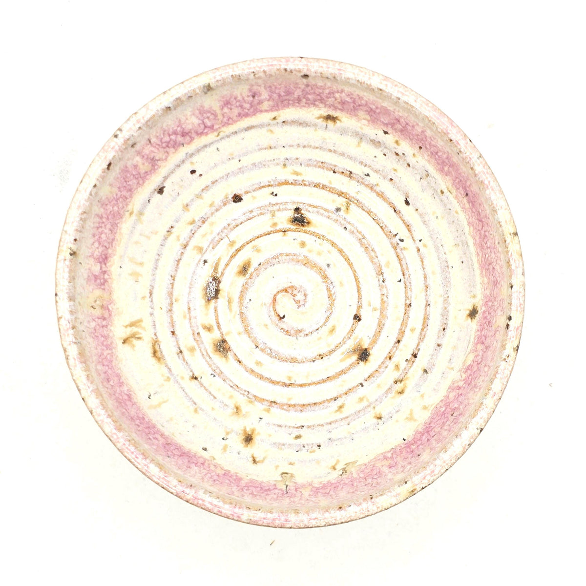 Handmade Ceramic Condiment Bowl / Trinket Dish, Cream & Pink Glaze, Toasty Stoneware Pottery