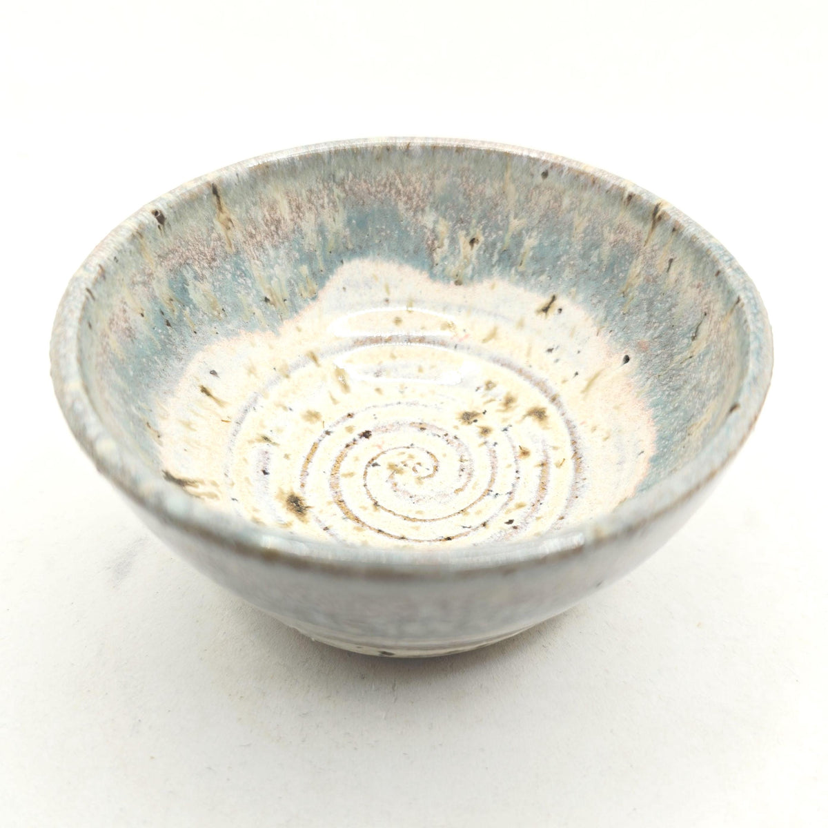 Handmade Ceramic Condiment Bowl / Trinket Dish, Cream & Sage Green Glaze, Toasty Stoneware Pottery