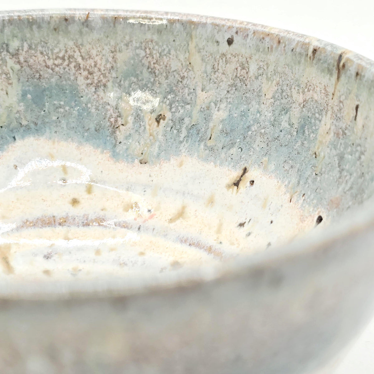 Handmade Ceramic Condiment Bowl / Trinket Dish, Cream & Sage Green Glaze, Toasty Stoneware Pottery