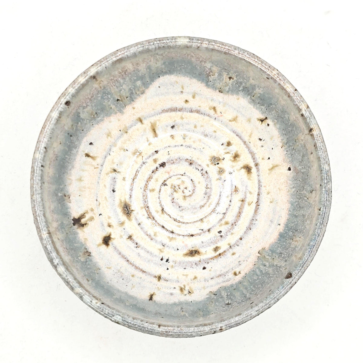 Handmade Ceramic Condiment Bowl / Trinket Dish, Cream & Sage Green Glaze, Toasty Stoneware Pottery