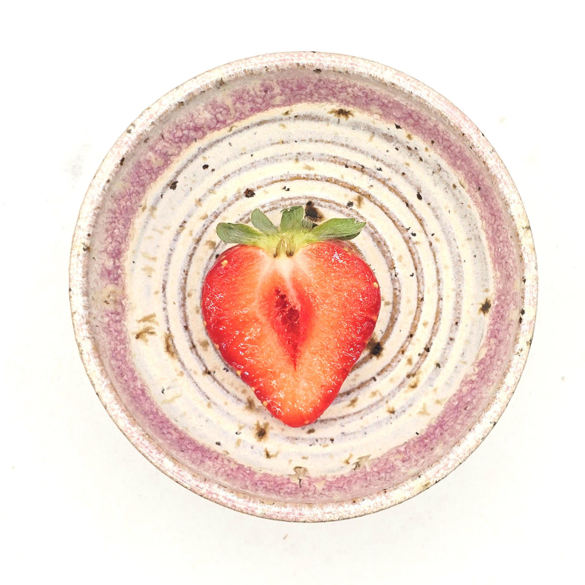 Handmade Ceramic Condiment Bowl / Trinket Dish, Cream & Pink Glaze, Toasty Stoneware Pottery