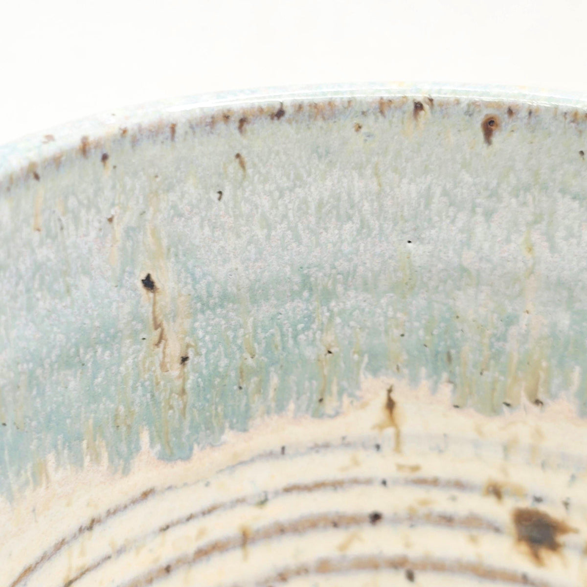 Handmade Ceramic 12oz Coffee Mug, Speckled Cream & Sage Green Glaze, Toasty Stoneware Pottery