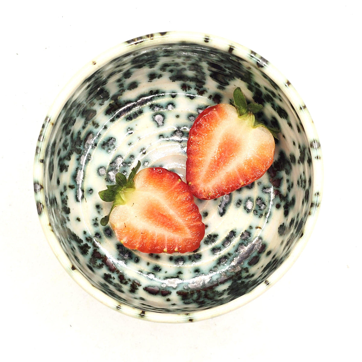 Handmade Ceramic Ramekin Dish, Cream & Green Speckled Glaze, White Stoneware Pottery
