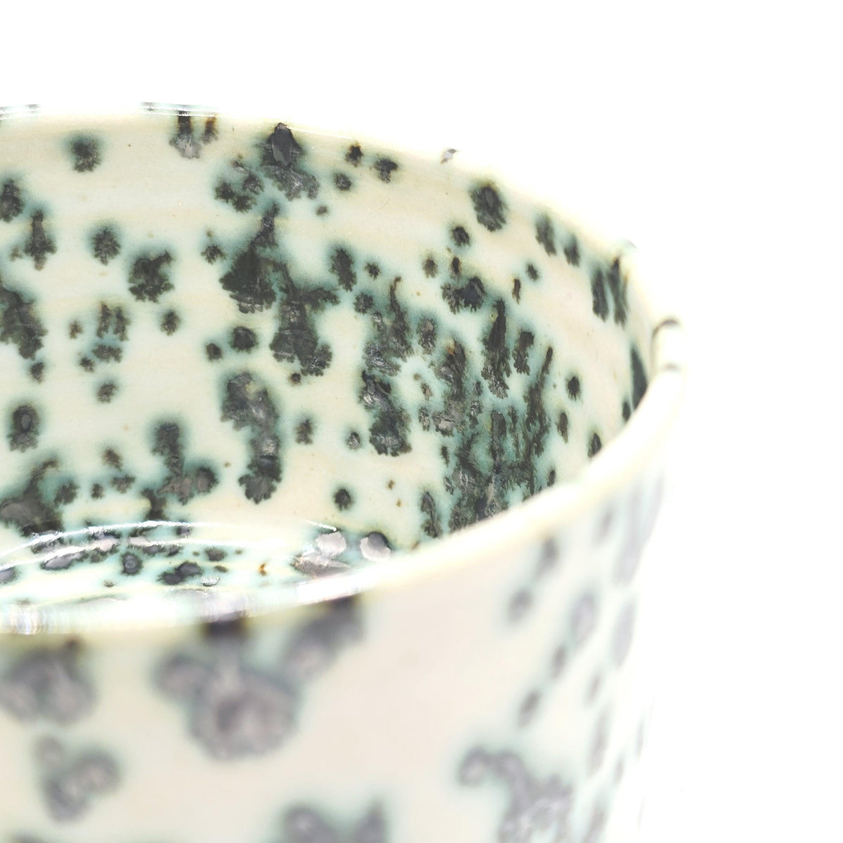 Handmade Ceramic Ramekin Dish, Cream & Green Speckled Glaze, White Stoneware Pottery