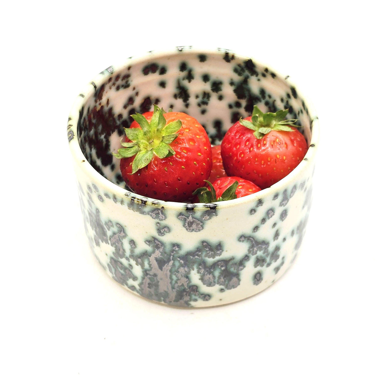 Handmade Ceramic Ramekin Dish, Cream & Green Speckled Glaze, White Stoneware Pottery