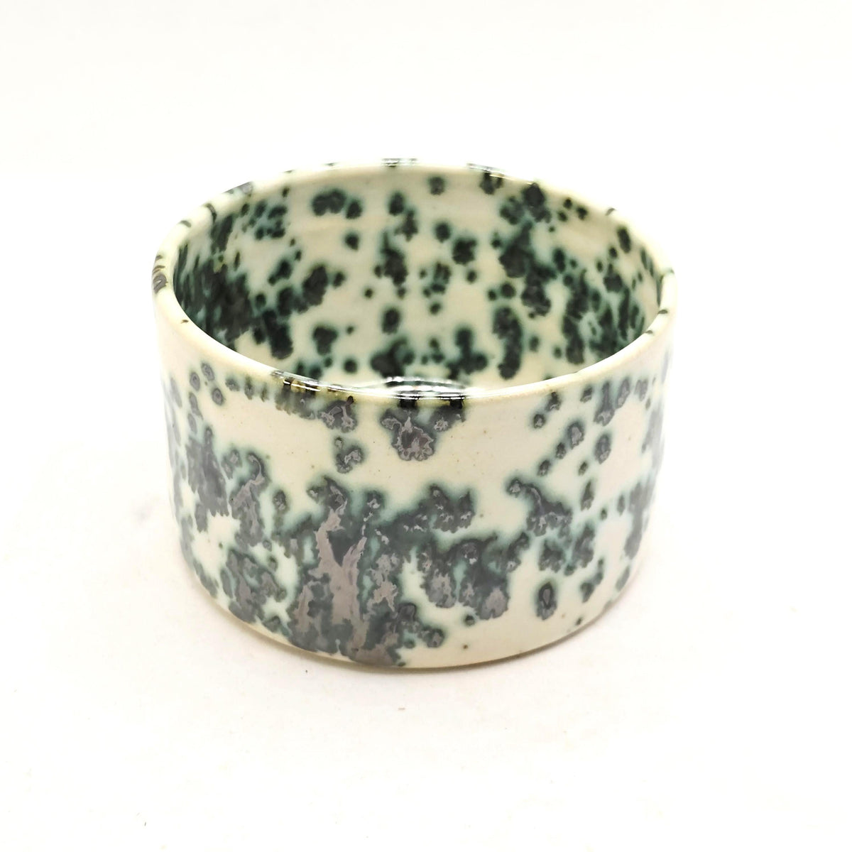 Handmade Ceramic Ramekin Dish, Cream & Green Speckled Glaze, White Stoneware Pottery