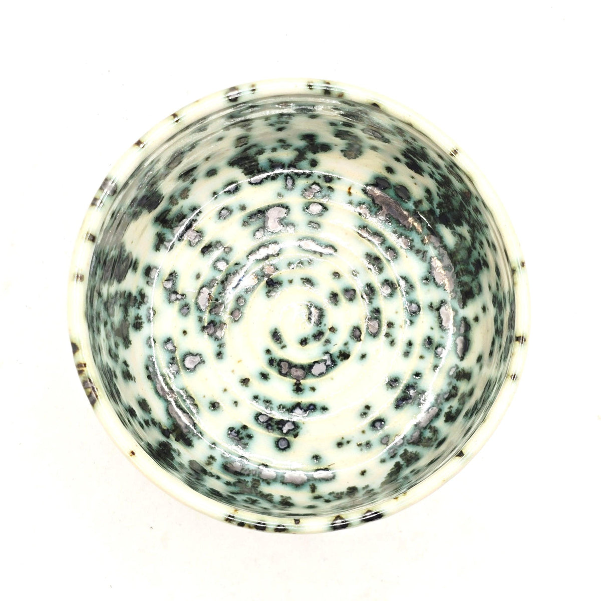 Handmade Ceramic Ramekin Dish, Cream & Green Speckled Glaze, White Stoneware Pottery